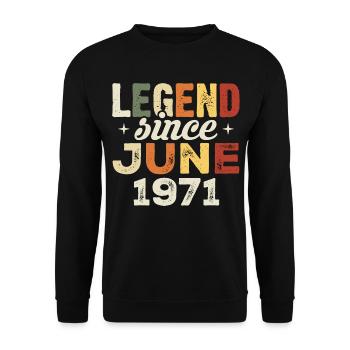 Juni 1971 Geburtstagsgeschenk Juni 1971 Juni 1971 - Unisex Pullover - Schwarz - Vorne - Alina (178cm) & Michal (187cm)