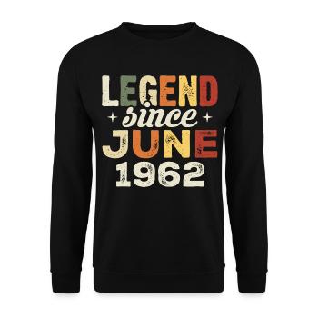 Juin 1962 Cadeau d’anniversaire Juin 1962 Juin 1962 - Sweat-shirt Unisexe - noir - Devant - Alina (178cm) & Michal (187cm)