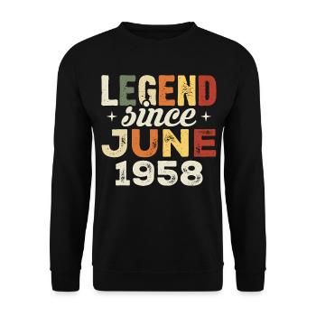 Juni 1958 Geburtstagsgeschenk Juni 1958 Juni 1958 - Unisex Pullover - Schwarz - Vorne - Alina (178cm) & Michal (187cm)