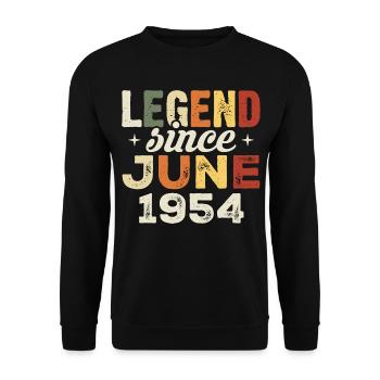 Juni 1954 Geburtstagsgeschenk Juni 1954 Juni 1954 - Unisex Pullover - Schwarz - Vorne - Alina (178cm) & Michal (187cm)