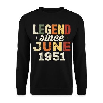 Juin 1951 Cadeau d’anniversaire Juin 1951 Juin 1951 - Sweat-shirt Unisexe - noir - Devant - Alina (178cm) & Michal (187cm)