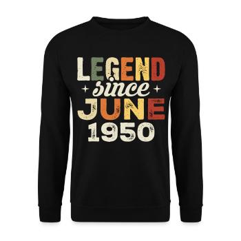 Juin 1950 Cadeau d’anniversaire Juin 1950 Juin 1950 - Sweat-shirt Unisexe - noir - Devant - Alina (178cm) & Michal (187cm)