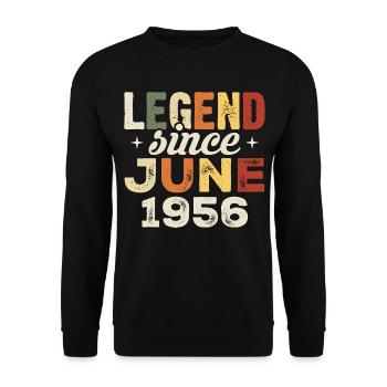 Juni 1956 Geburtstagsgeschenk Juni 1956 Juni 1956 - Unisex Pullover - Schwarz - Vorne - Alina (178cm) & Michal (187cm)