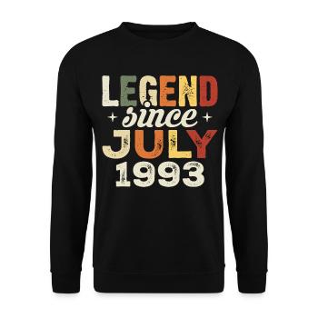 Juli 1993 Geburtstagsgeschenk Juli 1993 Geburtstag - Unisex Pullover - Schwarz - Vorne - Alina (178cm) & Michal (187cm)