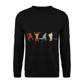 Retro Ice Hockey Players Center Defense Hockey - Unisex Sweatshirt - black - Front - Alina (178cm) & Michal (187cm)