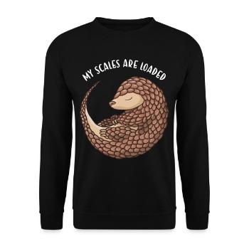 Mes écailles sont chargées Pangolin - Sweat-shirt Unisexe - noir - Devant - Alina (178cm) & Michal (187cm)