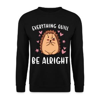 Hedgie Tout Quill Be Okay Hérisson - Sweat-shirt Unisexe - noir - Devant - Alina (178cm) & Michal (187cm)