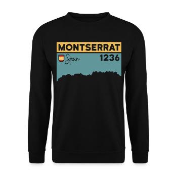 Montserrat Altitude Mountain Hiking Barcelona Gift - Unisex Sweatshirt - black - Front - Alina (178cm) & Michal (187cm)