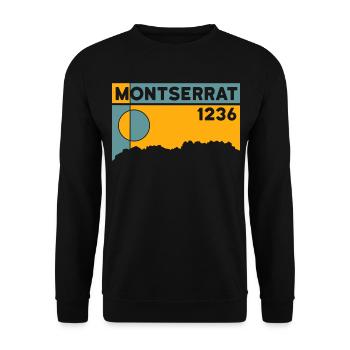 Montserrat Altitude Mountain Hiking Barcelona Gift - Unisex Sweatshirt - black - Front - Alina (178cm) & Michal (187cm)