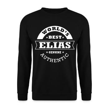 Elias world s best gift name elias - Unisex Sweatshirt - black - Front - Alina (178cm) & Michal (187cm)