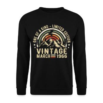 Born in March 1966 - Born in March 1966 - Unisex Sweatshirt - black - Front - Alina (178cm) & Michal (187cm)