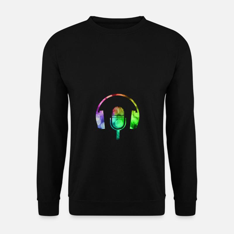 Micro et casque - Sweat-shirt Unisexe - noir