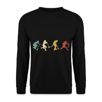 Vintage Stunt Scooter Pedal Scooter Boys Gift - Unisex Sweatshirt - black - Front - Alina (178cm) & Michal (187cm)
