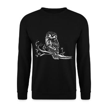 Joli cadeau hibou blanc - Sweat-shirt Unisexe - noir - Devant - Alina (178cm) & Michal (187cm)