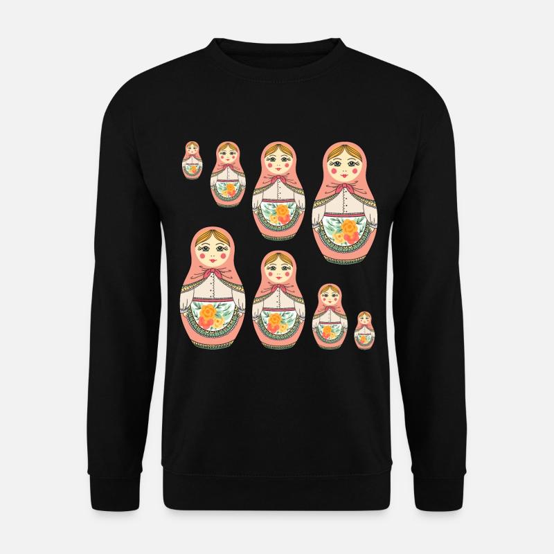 Matroschka Russland Babuschka Puppe - Unisex Pullover - Schwarz