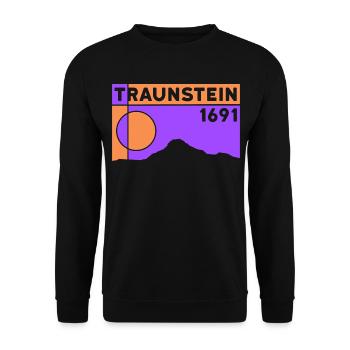 Traunstein Wanderung Traunsee Andenken Souvenir - Unisex Pullover - Schwarz - Vorne - Alina (178cm) & Michal (187cm)