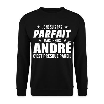 André Parfait Cadeau prenom andré - Sweat-shirt Unisexe - noir - Devant - Alina (178cm) & Michal (187cm)