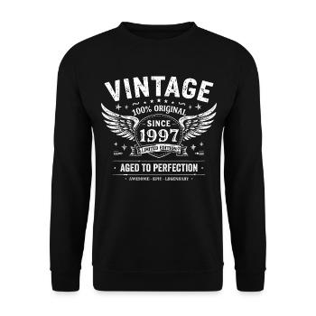 1997 Vintage 1997 28th Anniversary 1997 Retro 1997 - Unisex Sweatshirt - black - Front - Alina (178cm) & Michal (187cm)