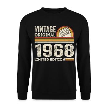 Vintage 1968 Cassette 1968 - 57th Anniversary 1968 - Unisex Sweatshirt - black - Front - Alina (178cm) & Michal (187cm)