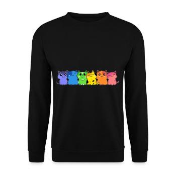 LGBT chat arc-en-ciel gay lesbienne chat - Sweat-shirt Unisexe - noir - Devant - Alina (178cm) & Michal (187cm)