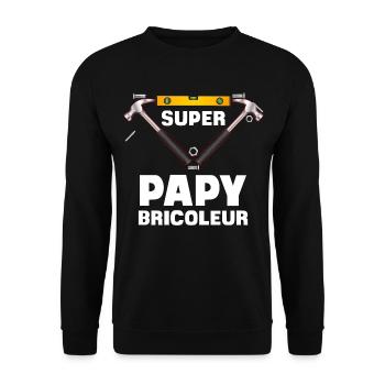 le Super Bricoleur C'est Mon Papy Idée Cadeau - Sweat-shirt Unisexe - noir - Devant - Alina (178cm) & Michal (187cm)