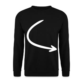 Pfeil Zeichnung Skizze weiß - Unisex Pullover - Schwarz - Vorne - Alina (178cm) & Michal (187cm)