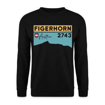 Figerhorn Sunrise Ascent Hike Hiking - Unisex Sweatshirt - black - Front - Alina (178cm) & Michal (187cm)