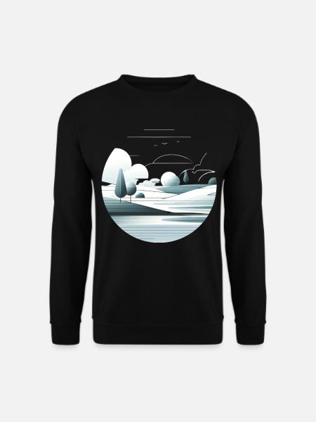 Minimalistische Landschaft - Unisex Pullover - Schwarz