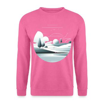 Minimalistische Landschaft - Unisex Pullover - Pink - Vorne