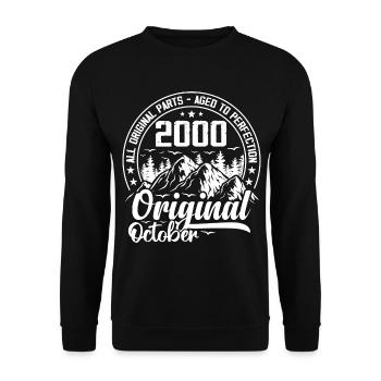 October 2000 Original:24 Years Anniversary Gift - Unisex Sweatshirt - black - Front - Alina (178cm) & Michal (187cm)