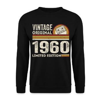 Vintage 1960 Cassette 1960 - 65e anniversaire 1960 - Sweat-shirt Unisexe - noir - Devant - Alina (178cm) & Michal (187cm)