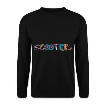 Vintage Stunt Scooter Pedal Scooter Boys Gift - Unisex Sweatshirt - black - Front - Alina (178cm) & Michal (187cm)