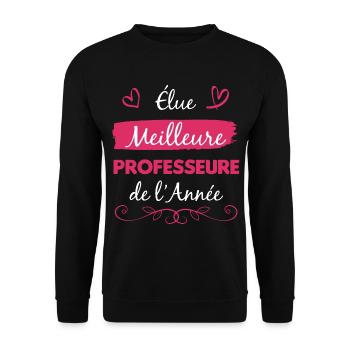 cadeau drôle meilleure professeure cœur - Sweat-shirt Unisexe - noir - Devant - Alina (178cm) & Michal (187cm)