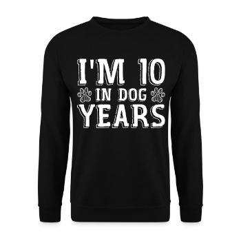 I'm 10 In Dog Years Tees | Funny 70th Birthday - Sweat-shirt Unisexe - noir - Devant - Alina (178cm) & Michal (187cm)