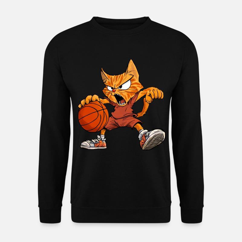 Katzen Basketball - Unisex Pullover - Schwarz