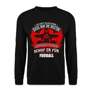 Motorrad fahren Chopper Fußball - Unisex Pullover - Schwarz - Vorne - Alina (178cm) & Michal (187cm)