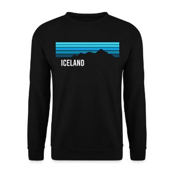 Island Iceland Geysir Fjords Volcano - Unisex Sweatshirt - black - Front - Alina (178cm) & Michal (187cm)