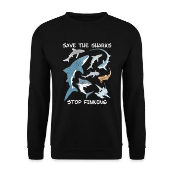Types de requins Espèces de requins - Sweat-shirt Unisexe - noir - Devant - Alina (178cm) & Michal (187cm)