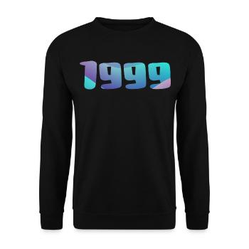 Geburtstagsgeschenk 1999 Jahrgang 1999 Retro 1999 - Unisex Pullover - Schwarz - Vorne - Alina (178cm) & Michal (187cm)