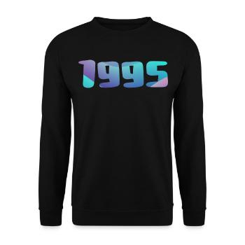 Cadeau Anniversaire 1995 Millésime 1995 Rétro 1995 - Sweat-shirt Unisexe - noir - Devant - Alina (178cm) & Michal (187cm)
