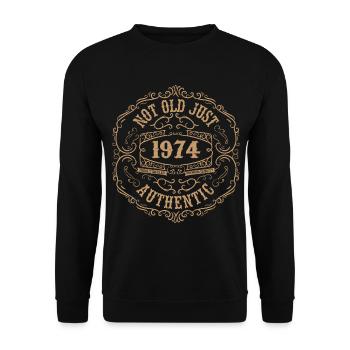 1974 Classique 1974 Cadeau Anniversaire 1974 Rétro - Sweat-shirt Unisexe - noir - Devant - Alina (178cm) & Michal (187cm)