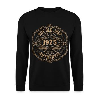 1975 Classic 1975 Retro 1975 Geburtstagsgeschenk - Unisex Pullover - Schwarz - Vorne - Alina (178cm) & Michal (187cm)