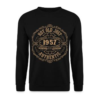 1957 Classic 1957 Retro 1957 Geburtstagsgeschenk - Unisex Pullover - Schwarz - Vorne - Alina (178cm) & Michal (187cm)