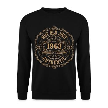1963 Classic 1963 Retro 1963 Geburtstagsgeschenk - Unisex Pullover - Schwarz - Vorne - Alina (178cm) & Michal (187cm)