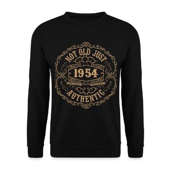 1954 Classic 1954 Retro 1954 Birthday Gift - Unisex Sweatshirt - black - Front - Alina (178cm) & Michal (187cm)