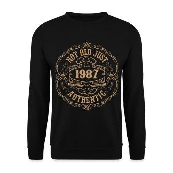 1987 Classique 1987 Cadeau Anniversaire 1987 Rétro - Sweat-shirt Unisexe - noir - Devant - Alina (178cm) & Michal (187cm)