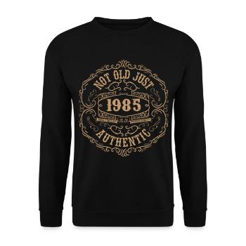 1985 Classic 1985 Retro 1985 Geburtstagsgeschenk - Unisex Pullover - Schwarz - Vorne - Alina (178cm) & Michal (187cm)