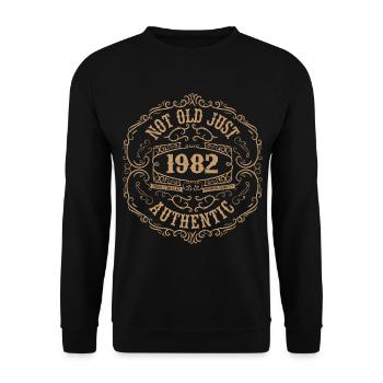 1982 Classic 1982 Retro Geburtstagsgeschenk 1982 - Unisex Pullover - Schwarz - Vorne - Alina (178cm) & Michal (187cm)