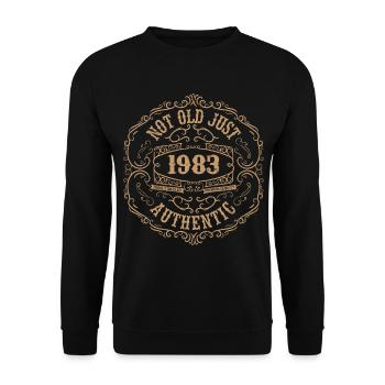 1983 Classic 1983 Retro 1983 Geburtstagsgeschenk - Unisex Pullover - Schwarz - Vorne - Alina (178cm) & Michal (187cm)