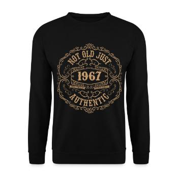1967 Classic 1967 Retro 1967 Geburtstagsgeschenk - Unisex Pullover - Schwarz - Vorne - Alina (178cm) & Michal (187cm)